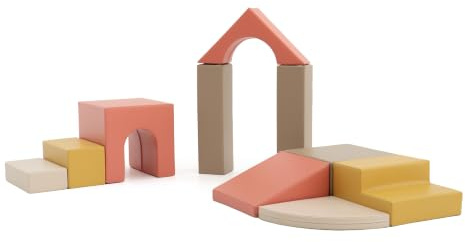 IGLU Soft Play Baby Gym 10-delars Klätterset (Pastel Autumn) | Firm Step Skum | Veganskt Läder | CE-certifierad | Främjar Balans och Motorik | Växer med Ditt Barn