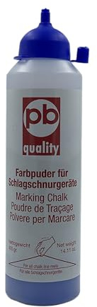 Colour Powder Chalk Line Professional Marking Chalk Construction Site & Workshop Chalk Powder for Chalk Line Device Powder Paint for Line Marking Carpenter's Chalk Blue/Red 100 g - 1000 g (Blue, 400 g