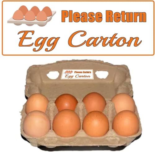 Please Return Egg Carton Tag Stickers 1 x 2.625 Inch - Farm Fresh Chicken Eggs Labels Egg Stickers 500 Pcs