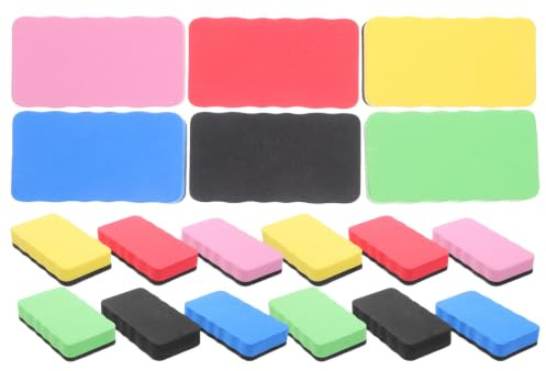 OUNONA 18 st magnetiskt whiteboardsuddgummi - Litet magnetiskt whiteboardsuddgummi - Återanvändbart filtmaterial i blandade färger för hem, klassrum, kontor och konferensrum