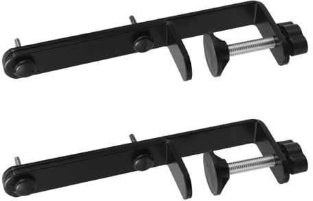 HOMOCONO Support de Table à Panneaux Perforés en Fer Noir, Fixation en T pour Bord de Bureau, Installation Facile, 1 Paire pour Rangement D’accessoires de Bureau