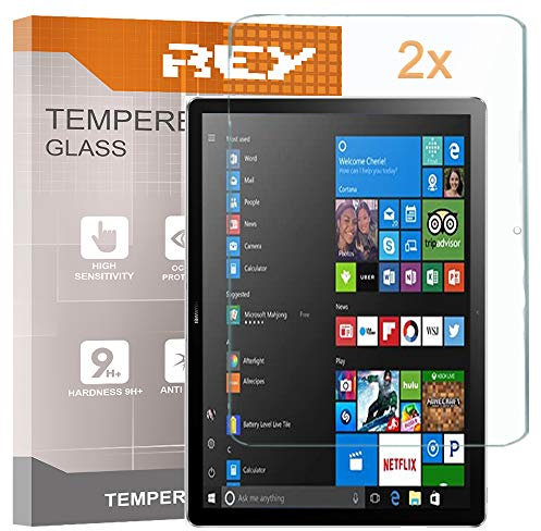 REY Pack 2X Pellicola salvaschermo per Huawei MATEBOOK E 12, Pellicole salvaschermo Vetro Temperato 9H+, di qualità Premium Tablet