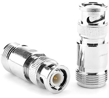 Akozon Typ N auf BNC-Adapter 2-TLG. Typ N-Buchse auf BNC-Stecker RF-Steckverbinder Koaxial-Adapter Test Converter