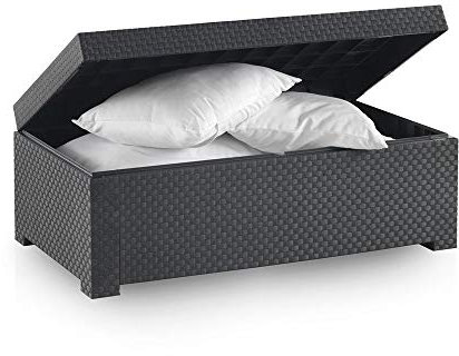 Shaf - Diva | Baul Almacenaje Exterior para Muebles de Jardin - Arcon Exterior Jardin con Almacenaje | Fabricado en España con Materiales Reciclados - Color Grafito