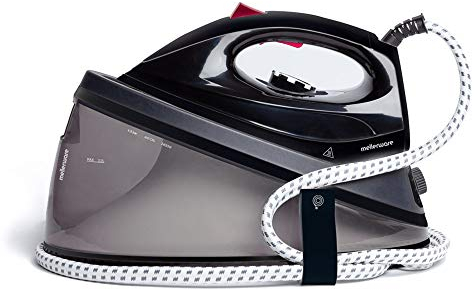 Mellerware - Ferro da Stiro Professionale Steam Center! 2400 | Stira a Secco o a Vapore | Caldaia e Base in Ceramica | 2L | 2400W | Vapore a 90g/Min | Riscaldamento Rapido <1min | Sistema anticalcare