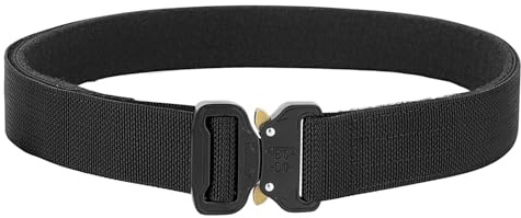 KRYDEX Tactical Riggers Belt,1.5 Inch Quick-Release Quick Release Heavy Duty Tactical Belt Black (Upgraded Belt-Black, M)