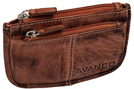 AVANCO Schlüsseltasche Schlüsseletui 21- (393D) Leder Schlüsselmäppchen mit 2 Ringe Haken Neu