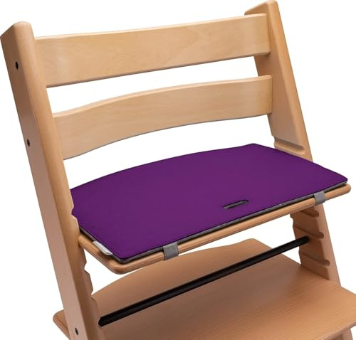 Sitzkissen Hochstuhl kompatibel mit Stokke Tripp Trapp Hochstuhl (lila/grau) Sitzpolster Kissen Sitzauflage Stuhl Polster Auflage Filz - Zubehör für Kinderstuhl Holz Treppenhochstuhl | Mahona | Sitzpolster abwaschbar und rutschfest, Kissen Auflage für Treppenhochstuhl aus Holz, Zubehör für Baby und Kinderstuhl