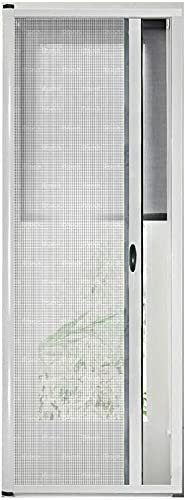 Zanzariera A Rullo Avvolgibile Scorrimento Orizzontale Profilo Regolabile Riducibile Telaio In Alluminio Universale Con Maniglie Per Finestra Porte Balconi colore Bianco (120 x 250 cm)