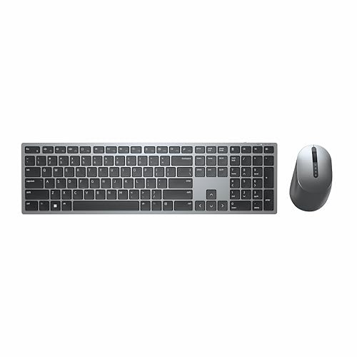 Kabellose Tastatur und Maus Dell PRO Plus – KM7321W – Italienisch (QWERTY) | Anschluss an 3 Geräte, DPI 1000-4000, Autonomie 36 Monate, Titangrau, professionelle Verwendung