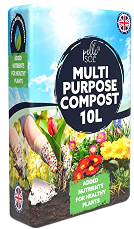 Pelle & Sol 10L Multi Purpose Compost - Compost for Outdoor Plants & Soil for Plants Indoors - Potting Soil for Pots Plants Outdoor - All Purpose Nutrient Rich Fertiliser, Houseplant Potting Mix