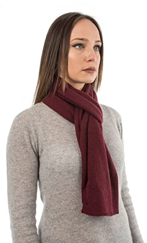 DALLE PIANE CASHMERE - Bufanda 100% cachemira, Color: Burdeos, Talla única