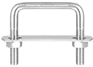 sourcing map 3 Stück U-Bolzen M8 x 53mm x 50mm U-Bügel U-Schrauben Quadratische Bügelschraube 304 Edelstahl mit Mutter Platten Klemmschraube für Dachbox Zaun Auto Abschleppen Befestigung