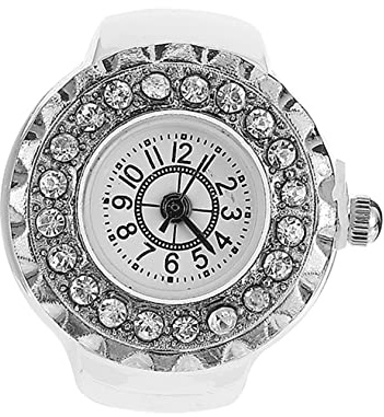 Mikikit 3Pcs Trendring Elektronisch Für Fingeruhr Geschenk Graduierung Rund Geburtstag Diamant - Ornament Dekorativ Damen Herren Vintage Mode Schwarz Dekoration Uhren