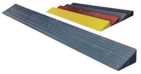 CAZARU 5/6/7 cm Anstieg Innenstufen Rampen Umweltfreundlicher Kunststoff Rollstuhl Schwellenrampe Tür für Auto Fahrrad Garage Lager Mäher Wagen (Kleber Nicht enthalten)/Grau/100X10X5Cm(39.37X3.94X1.