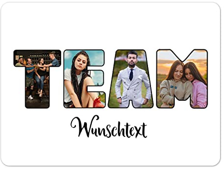 PhotoFancy® - Personalisiertes Tischset 'Team' - Platzset mit eigenem Foto und Text (Kunststoff 39 x 29 cm)