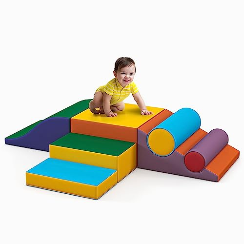 TOLEAD Toddler Foam Climbing Set Indoor - Kids Climb & Crawl Soft Activity Playset - Toddler Climber Gymnastics Equipment for Walking in Balance