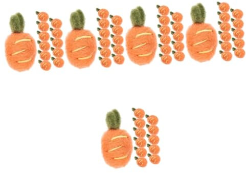 Kisangel 60 STK Filz Zubehör Selber Machen Mini-Pompons Karotten-brosche Osterfilzverzierung Osterschmuck Selber Machen Mini-Karotten-Ornamente Osterfilz Karotten Gefühlt Weihnachten 3D