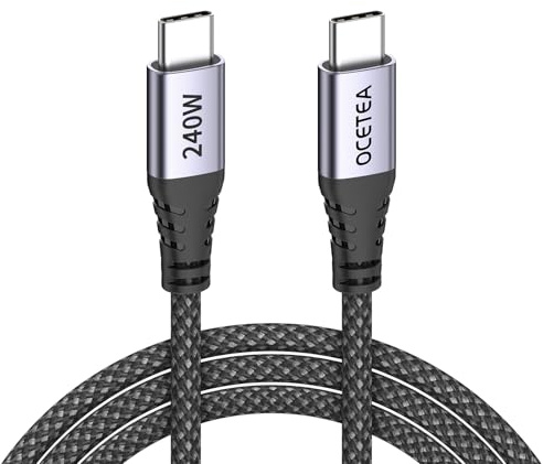 Ocetea 240W USB C to USB C Charger Cable, PD3.1 Fast Charging Lead Compatible With iPhone 16 15 Pro Max Plus, MacBook Pro, iPad Pro, Galaxy S24 S23, Pixel (1M)
