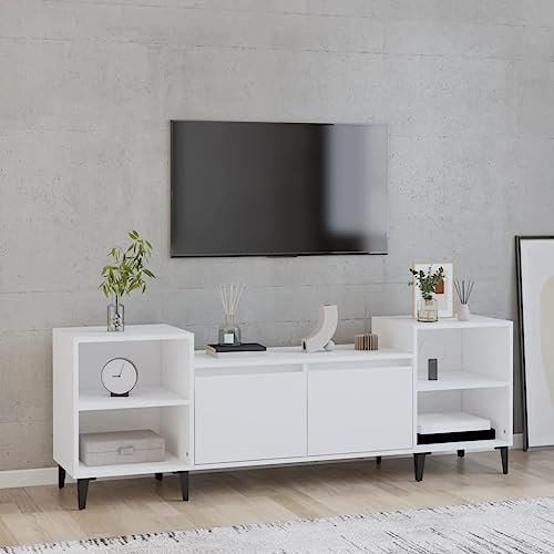 TJROO TV-Schrank weiß 160 x 35 x 55 cm Holz Metall TV-Schrank TV-Schrank Schrank mit Türen