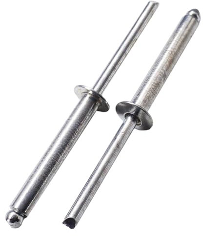 SKIR'CO 25 remaches ciegos de acero chapado en zinc de 4,8 x 30 mm, mandril de acero, remaches pop, cabeza de cúpula, remaches DIN 7337