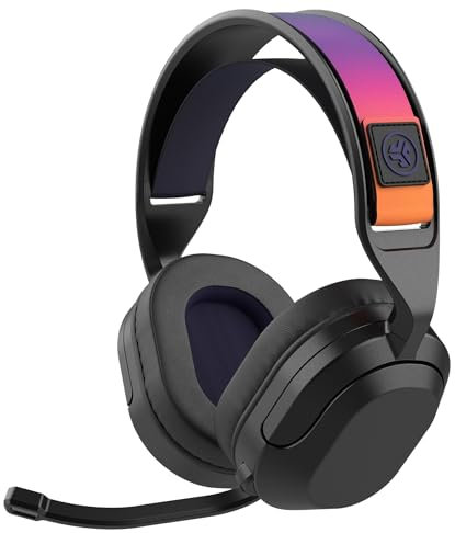JLab Nightfall Casque de Jeu sans Fil Over-Ear - Casque Gaming avec Microphone pour PC/PlayStation/Nintendo Switch - Haut-parleurs de 50 mm, Coussinets en Mousse Cloud et Isolation sonore Interne