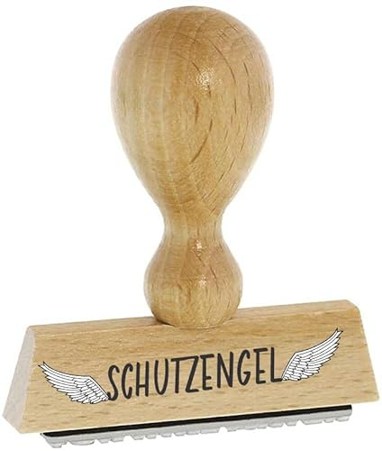 Sprüche-Stempel – Schutzengel- von Kaufhaus 2010 aus Holz & Gummi, zum Bestempeln von Schriftstücken aller Art, Gruß- und Glückwunschkarten, Textilien und vieles mehr.