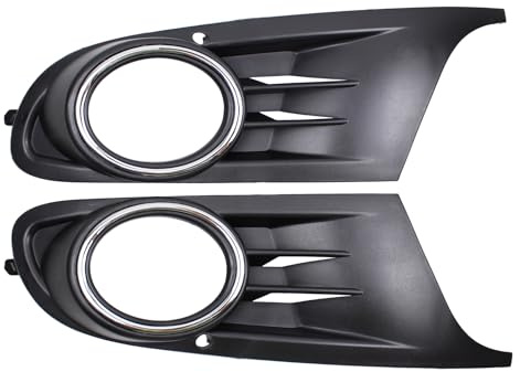 Stoßstange Gitter Nebelscheinwerfer Lüftungsgitter Frontstoßstange Grill Blende Stoßfänger Abdeckung Rahmen Kühlergrill Chrom schwarz vorne links und rechts für Golf 6 2008 2009 2010 2011 2012 2013
