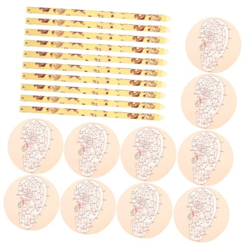 FRCOLOR 10sätze Ohrenkerzen Zum Reinigen Ohrenschmalz-entfernungskerzen Schutzscheibe Und Wattestäbchen Bienenwachskerzen Für Erwachsene Natürliche Ohrenpflege Werkzeuge