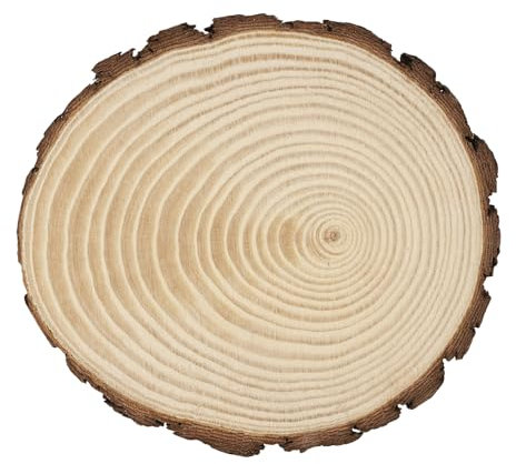 Ideen mit Herz | Deko-Baumscheibe rund | mit Rinde | Ø 19 bis 20 cm | 2 cm dick | Holzscheibe | Holzplatte | Deko-Tablett | unbesäumt