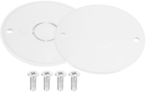 sourcing map PVC Conduit Lid Round Junction Box Cover with Screws 65mm OD for Conduit Box Pack of 5
