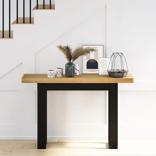 Gecheer Tavolo,Tavolino,Consolle,Industriale,Tavolo Consolle,Mobile Consolle,Consolle Ingresso,Tavolo da Ingresso Rustico per Soggiorno,Ingresso,NOAIN Gambe Forma U 120x30x75 cm Legno Massello