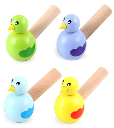 arrderly 4 Stücke Vogelpfeife Vogel Pfeife Holzpfeife Kinder, Vogelpfeife Holzpfeifen Partytröten Holzpfeifen Lotusflöte Weihnachten Lustige Pfeife Fuer Kinder