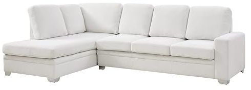 Home Detail Alcott Left-Hand Facing Corner Sofa, Cream Linen Fabric | Right Hand Corner Sofa Option, Upholstered Jumbo Cord or Linen Fabric, L Shaped, Optional Matching Footstool