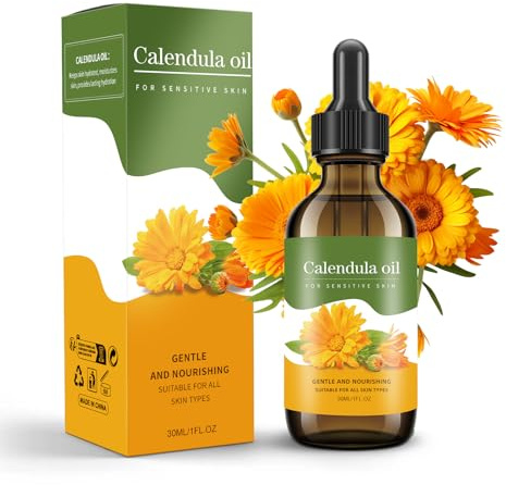 Calendula Oil for Skin - 100% Natural Calendula Oil for, Moisturizing, Wrinkle Reduction, & Skin Firming | Perfect Natural Skin Moisturizer (1 Fl Oz)