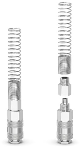 ERGAOBOY 2 Stück Außengewinde industrielle Luft-Kupplung und Stecker-Kit für 8MM OD x 5MM ID Rohr, federbelastete Luftleitung Schnellanschluss Pneumatikschlauch Kompressor Armaturen
