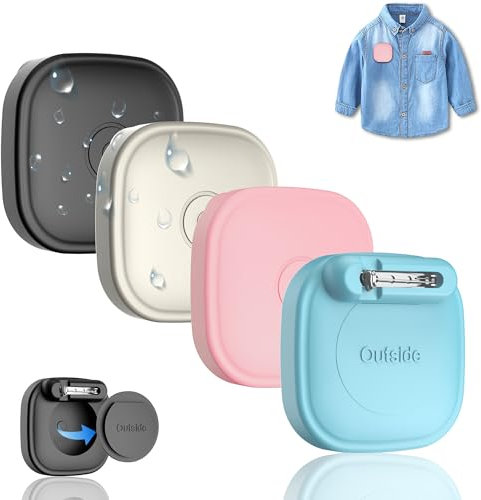 4-Pack Silicone Cases for Tile Mate 2024 with Pin, Waterproof Hidden Holder for Tile Life360 Mate Tracker Case for Child/Elderly/Pets Collar/Shoelaces/Clothes/Backpack (Black+White+Pink+Sky Blue)