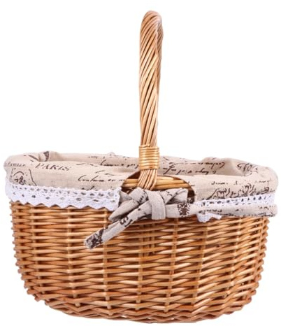 Vaguelly 1 Pz Cesto portaoggetti in rattan arredamento rustico cesto di frutta Cesto carino Contenitori di conservazione della frutta cestino per la conservazione vimini