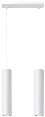 SOLLUX lighting Hängelampe Pendelleuchte Hängeleuchte Deckenlampe Stahl 2 Flammig LED Lampe Glühbirne 4000K Weiß Toris