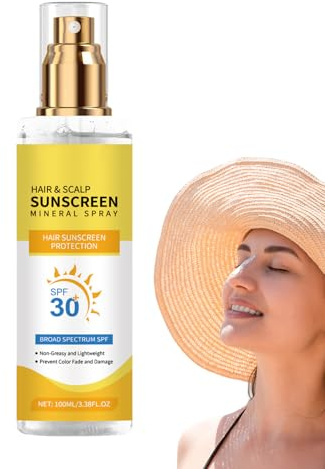Sonnenschutz für Haare und Kopfhaut – 100 ml UV-Schutz LSF 30 Sonnenspray für Haare, nicht fettender UV-Schutz für Outdoor-Aktivitäten Sport Reisen