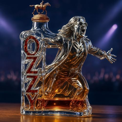 Arte Estatua - 300ML Decantador Whisky, Escultura De Decantador De Whisky Con Forma De Banda De Rock, Con Tapa Hermética, Divertida Botella De Whisky 3D, Dispensador Licor Vidrio Resistente(C)