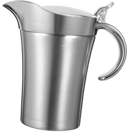 IMIKEYA Insulated Stainless Steel Gravy Boat Thermal Sauce Jug for Family Dinners and Special Occasions Easy-Clean Sauce Dispenser with Enhanced Heat Retention