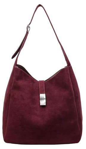 AVZYARDY Borsa a spalla femminile in scamosciato di alta qualità, grande e morbida con stile slouch e forma a mezzaluna, perfetta per il lavoro quotidiano e i viaggi autunnali