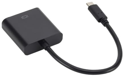 HIAKDOFT Adattatore Usb-c Vga Full HD Cavo USB Type-c Maschio Vga Femmina per Tv Monitor e Proiettore Nero Plug Play con Connettore Rinforzato per Segnale Stabile