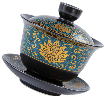 Veemoon Tazza da Tè Decorativa in Ceramica Zuppiera Design Classico Retrò per Uso Prolungato in Ufficio Sala da Tè e Casa