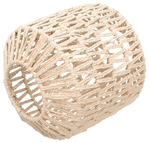 TOBBOMEY Lampenschirm in Rattanoptik aus Robustem Papierseil Deckenlampe für Schlafzimmer und Restaurants Dekorative Lichtabdeckung im Boho Stil