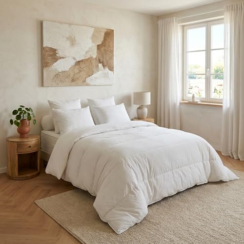 DODO - Couette Très légère PureNuit 140x200 cm - Garnissage Fibre Creuse Siliconée 100g/m² - Aération - Anti-acariens - Enveloppe 100% Coton - Lit 1 ou 2 Personnes