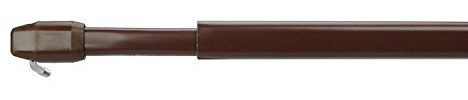 WR-Design 2er Set Vitragestange Scheibengardinen Stange Farbe braun - 30-180 cm ausziehbar (100-180 cm)