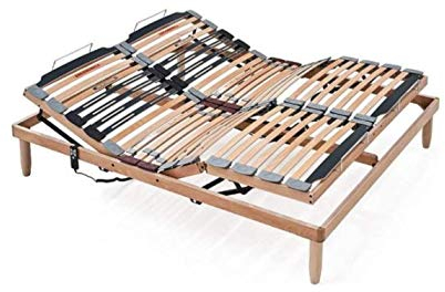 Evergreenweb Elektrischer Lattenrost 160x195 cm, Orthopädisch mit motorisierter Kopf und Fußteilverstellung, Holzlattenrost mit Verstärkte Füße Angebot 3-Zonen-Steifigkeitsregler, Modell Lemon