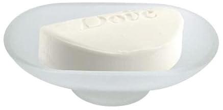 TrAdE Shop Traesio PIATTINO Ricambio Porta Sapone Ovale in Vetro Satinato 13CM Bagno Accessori